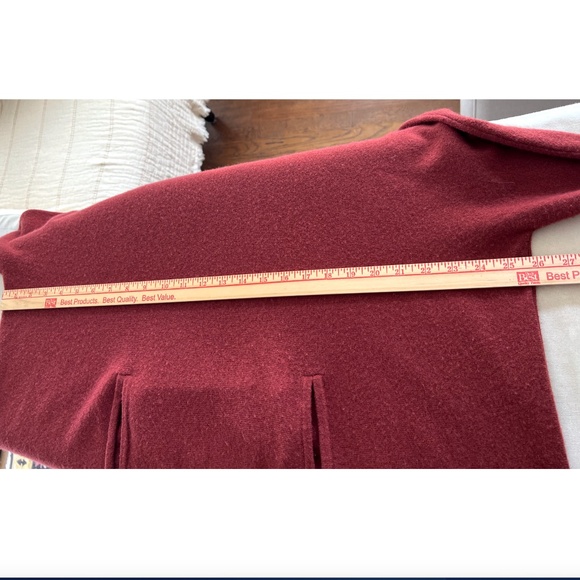 GARNET HILL Oversized Turtleneck Cashmere/Wool Blend Sweater in Goji Berry - S - Picture 9 of 12